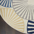 4' X 6' Blue and Ivory Geometric Power Loom Area Rug